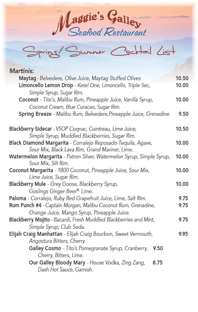 Menu Seafood Restaurant Waynesville NC MG Drink Dessert Cards1024 1 Maggies Galley Menu Seafood Restaurant Waynesville NC MG Drink Dessert Cards1024 1 Maggies Galley