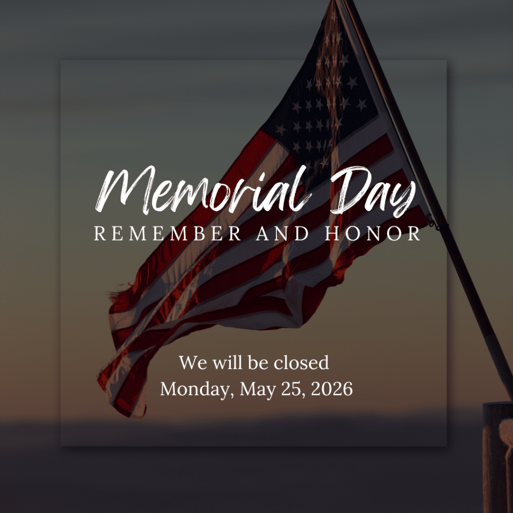 Memorial Day Closed